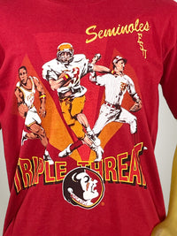 Thumbnail for Gameday Grails T-Shirt Large Vintage Florida State Seminoles Triple Threat T-Shirt
